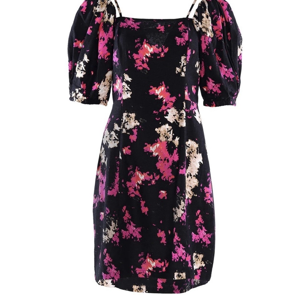 DKNY Off-The-Shoulder Puff Sleeve Mini Dress NWT